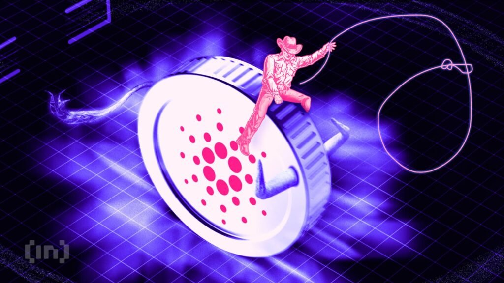 The whale moves slowly, and the cardano immerses as the